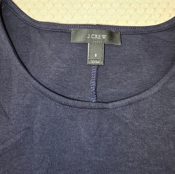 J. Crew Black Fitted Peplum Top Blouse Navy Blue Size Small - Picture 8 of 8